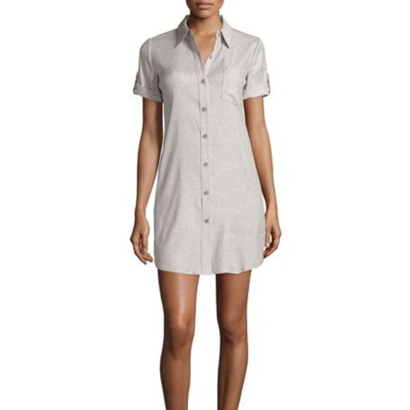 Theory Dresses & Skirts - THEORY mayvine linen blend shirt dress in tierra wash (sz0)